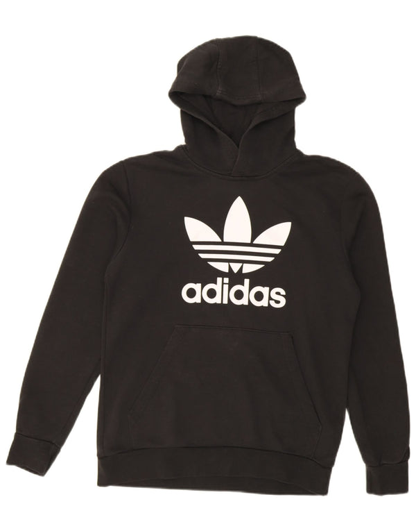 Adidas Boys Graphic Hoodie Jumper 13-14 ετών Μαύρο βαμβακερό