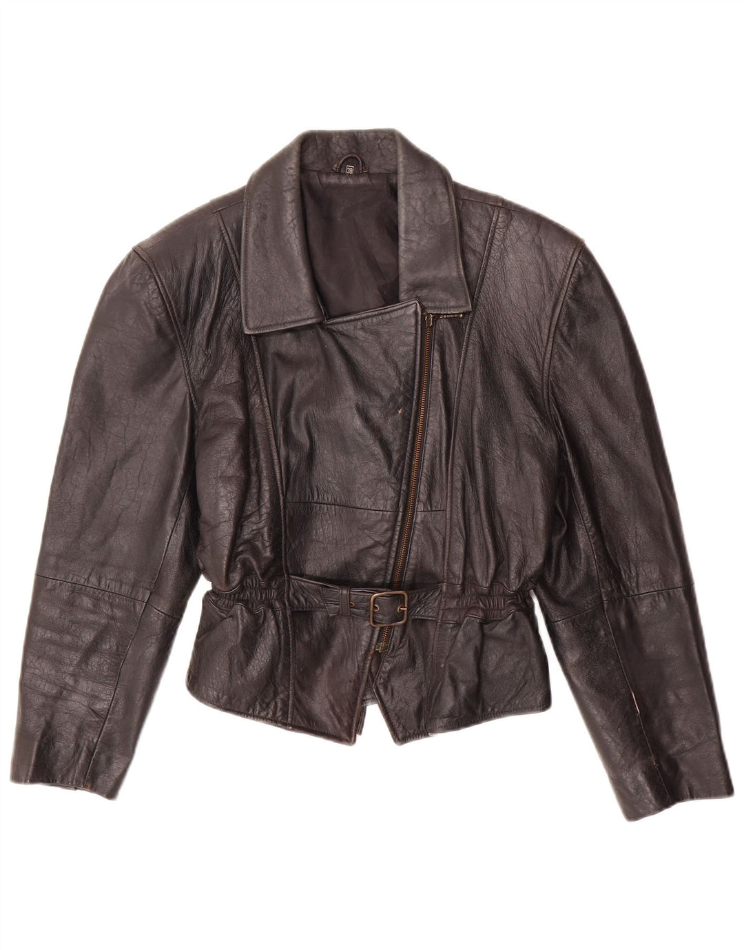 Vintage Γυναικείο Δερμάτινο Μπουφάν Biker EU 38 Medium μαύρο δέρμα