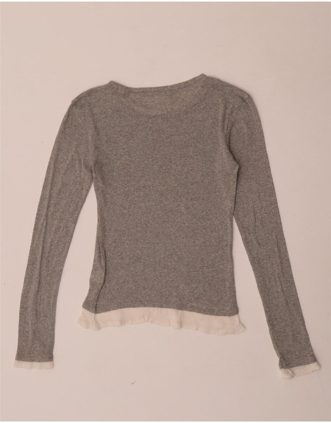 Zara Γυναικείο τοπ μακρυμάνικο UK 8 Small Grey Colourblock Polyester
