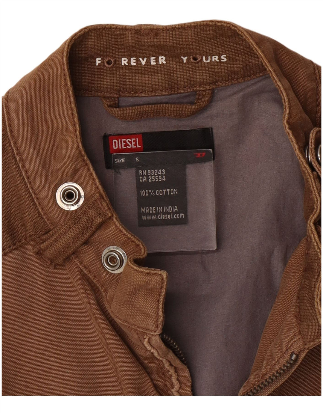 Diesel Ανδρικό Bomber Jacket UK 36 Small Brown Βαμβακερό