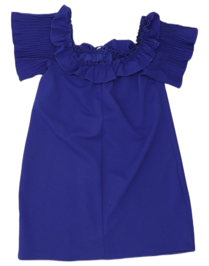 Zara Γυναικείο φόρεμα βολάν Off Shoulder UK 14 Large Blue