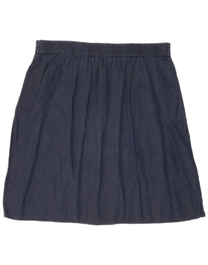 Marks & Spencer Γυναικεία φούστα σε γραμμή Α W40 2XL Navy Blue λινό