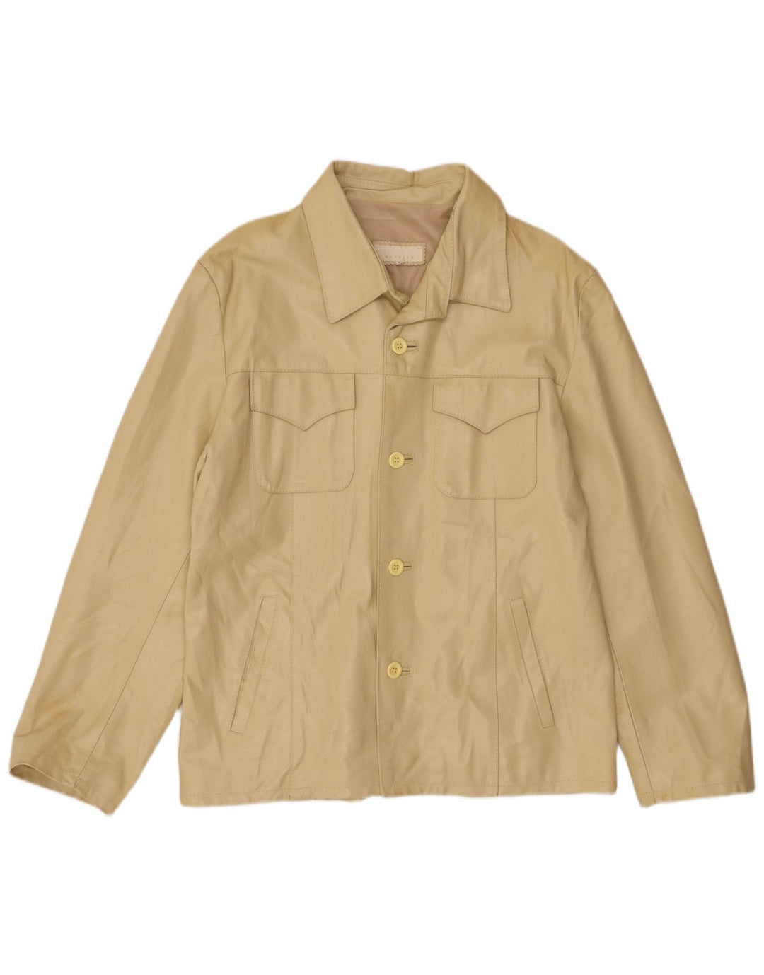 Ανδρικό δερμάτινο μπουφάν Bayside UK 40 Large Beige Leather