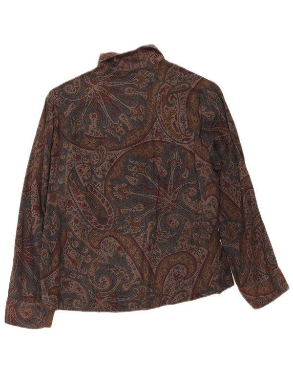 Vintage γυναικείο πουκάμισο UK 14 Medium πολύχρωμο Paisley