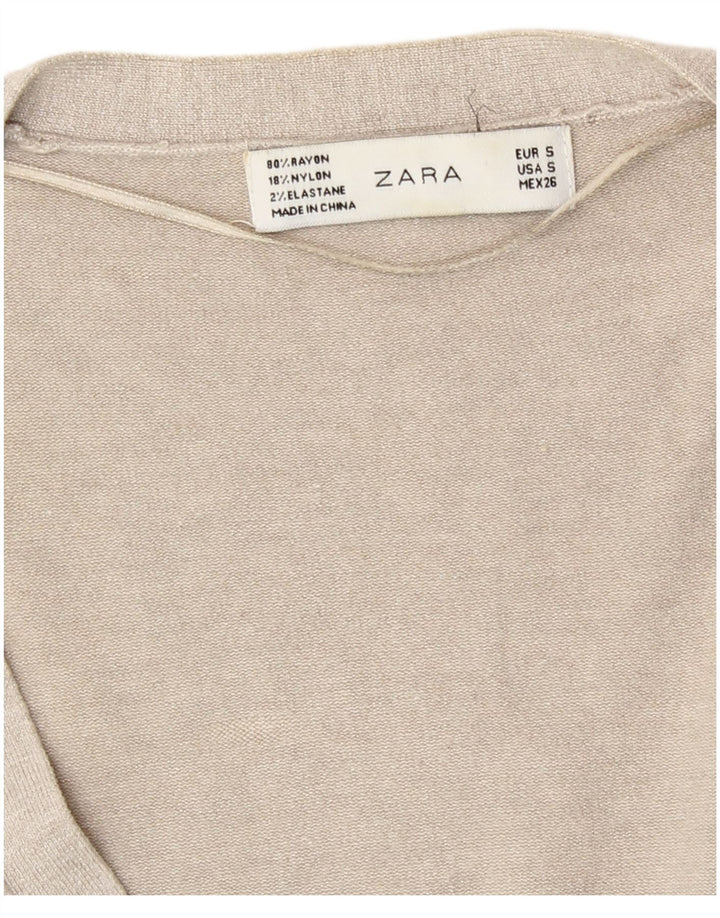 Zara Γυναικεία Ζακέτα UK 10 Small Grey