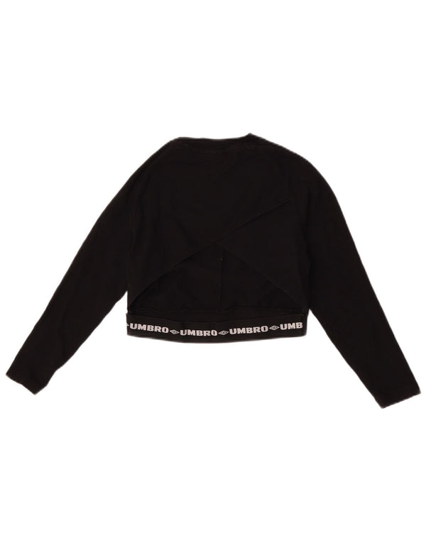 Γυναικεία φούτερ Umbro Graphic Crop Jumper UK 8 Small Black Cotton