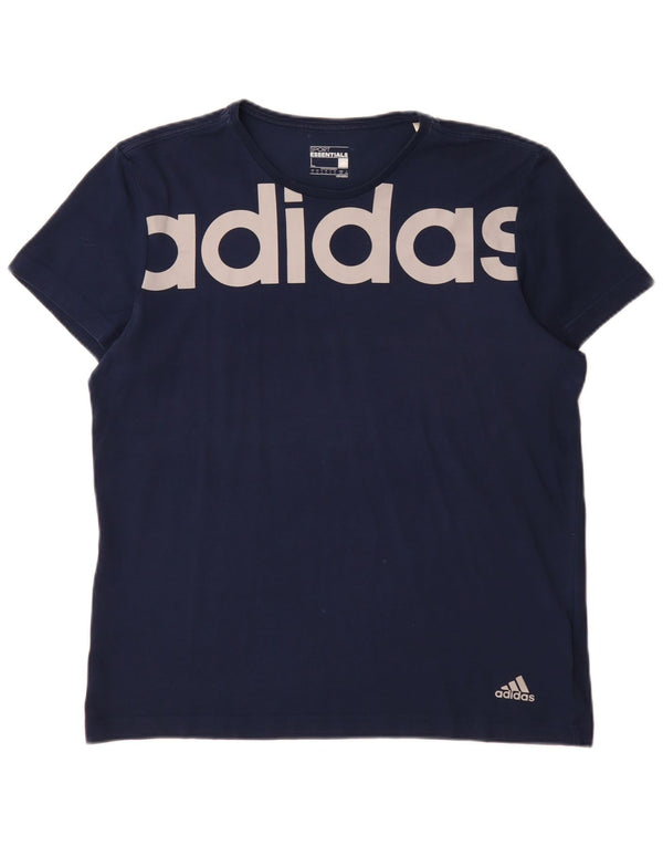 Ανδρικό γραφικό T-shirt Adidas Climalite Top Large Navy Blue