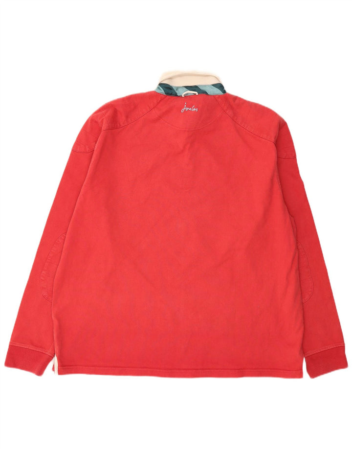 JOULES Ανδρικό μακρυμάνικο μπλουζάκι ράγκμπι πόλο 2XL κόκκινο χρώματος βαμβακερό