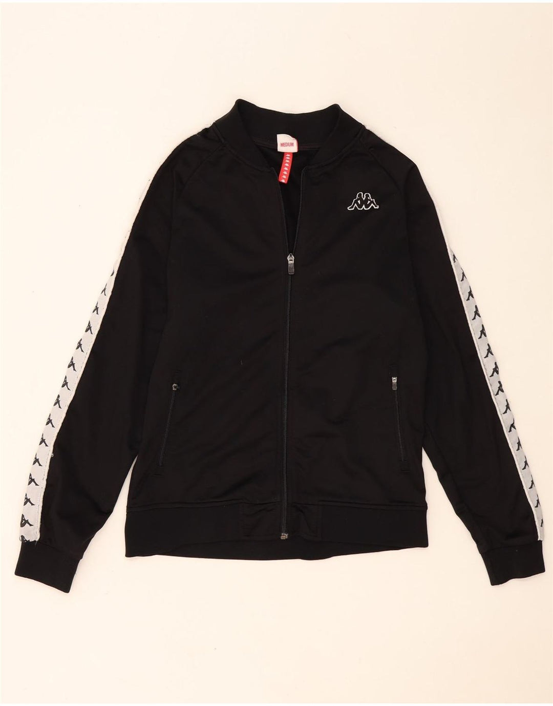 KAPPA Γυναικεία αθλητική φόρμα γραφικών Top Jacket UK 14 Medium Black Colourblock