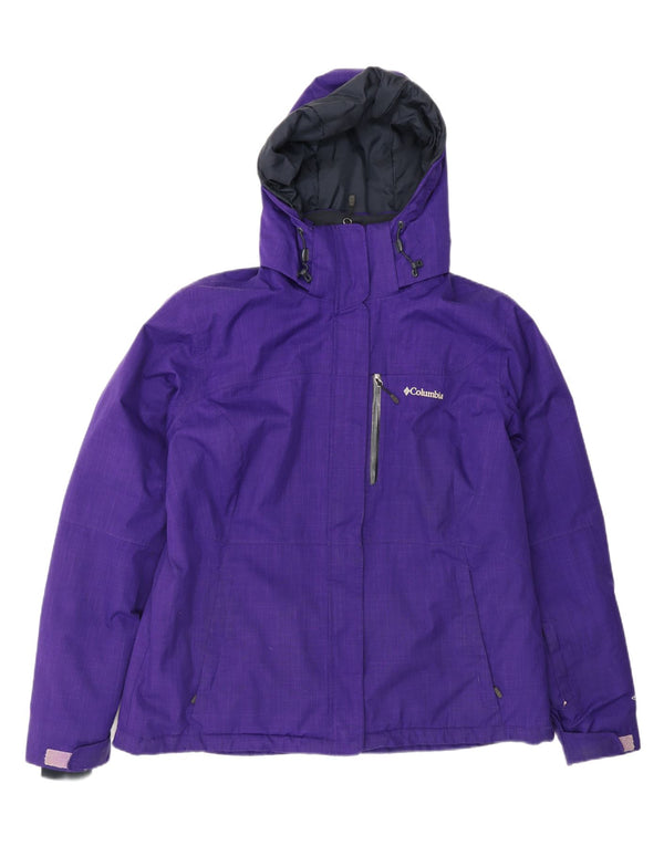 Columbia Womens Hooded Windbreaker Jacket UK 18 XL Purple Polyester