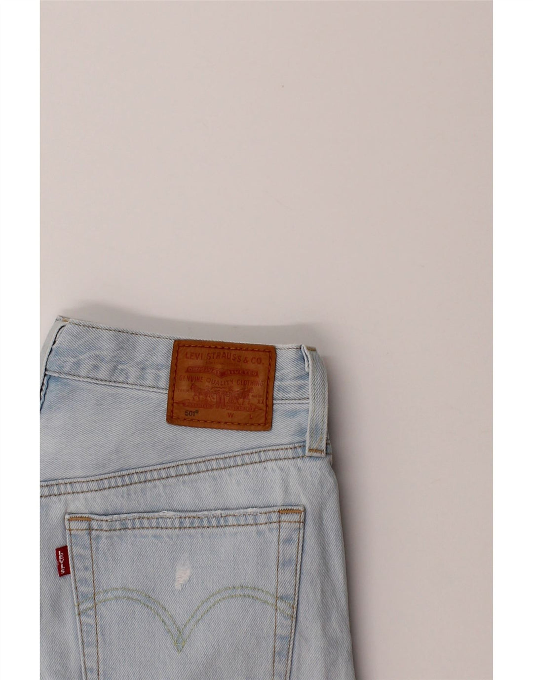 LEVI'S Womens 501 Distressed Denim Shorts W40 XL Blue Cotton Vintage Levi's and Second-Hand Levi's from Messina Hembry 