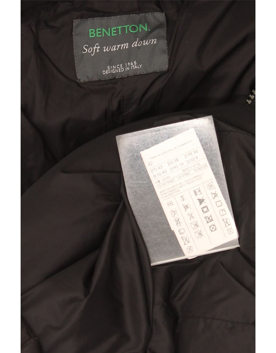 Γυναικείο παλτό Benetton με κουκούλα UK 10 Small Black