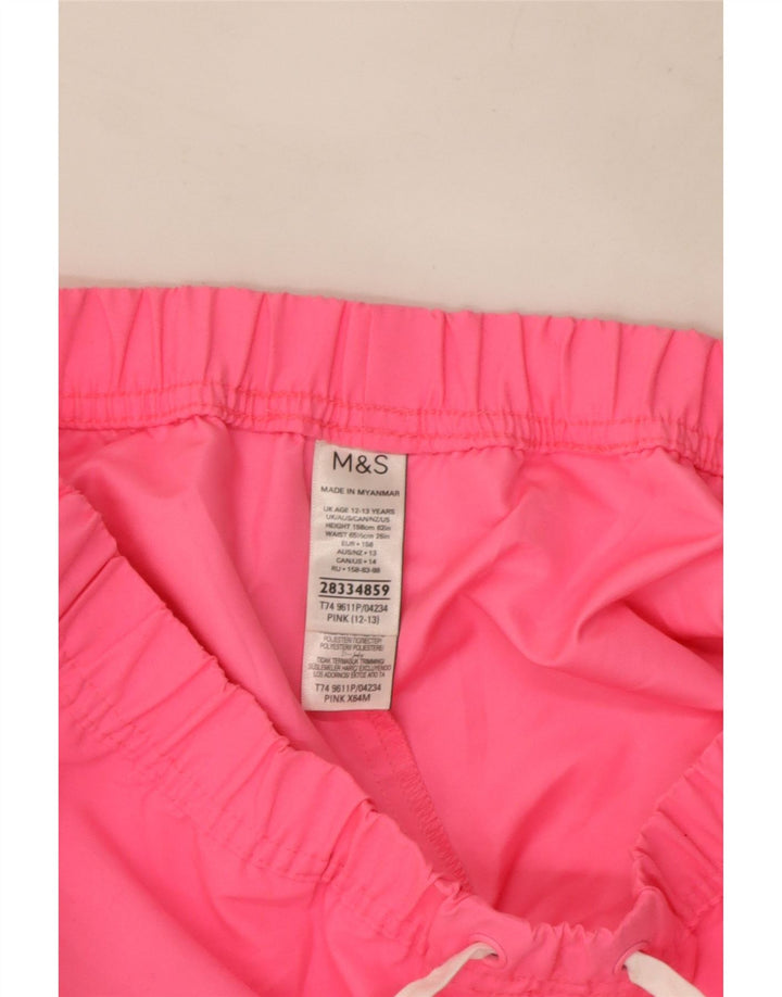 Marks & Spencer Girls Sports Short 12-13 Years Pink Polyester