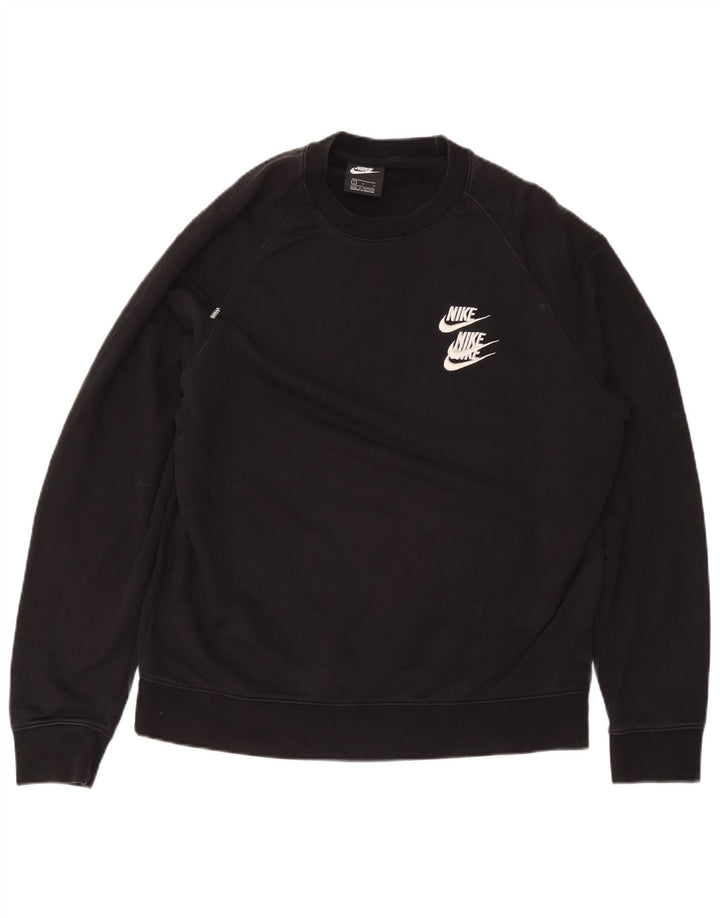 Ανδρικό γραφικό φούτερ Nike Jumper μεγάλο μαύρο βαμβακερό