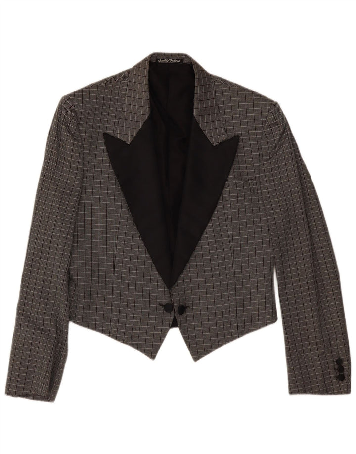 Sidi γυναικείο μπουφάν Blazer με διπλό στήθος IT 48 XL Grey Check Silk