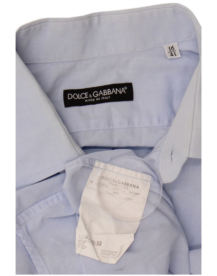 DOLCE & GABBANA Ανδρικό Πουκάμισο Μέγεθος 16 41 Μεγάλο Μπλε Βαμβακερό