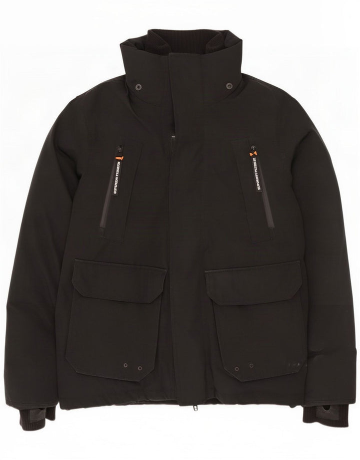 Superdry Ανδρικό μπουφάν με επένδυση UK 36 Small Black Polyester