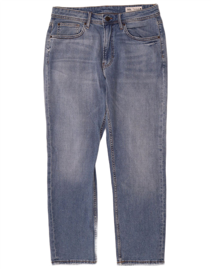 Zara Γυναικείο Straight Jeans EU 40 Medium W30 L29 Blue Cotton