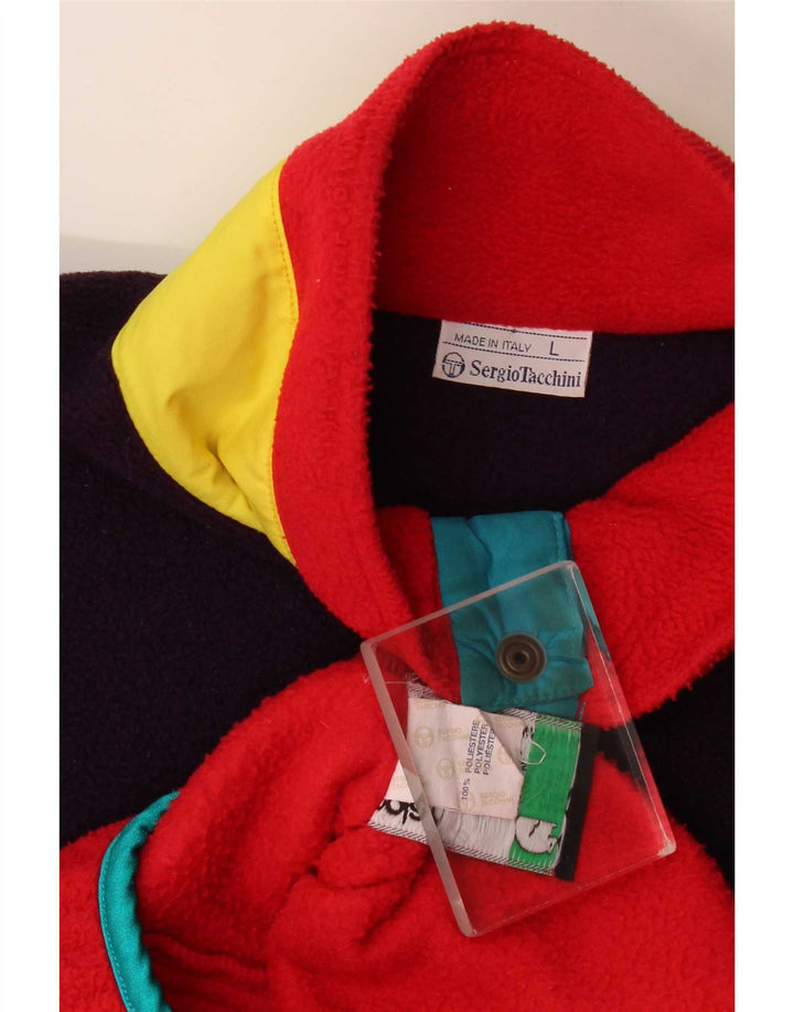 Sergio Tacchini Ανδρικό κουμπιά λαιμό Fleece Jumper Μεγάλο κόκκινο χρώμα
