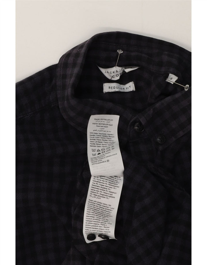 Jack & Jones Ανδρικό κοντομάνικο πουκάμισο με κανονική εφαρμογή Μικρό Navy Blue Gingham