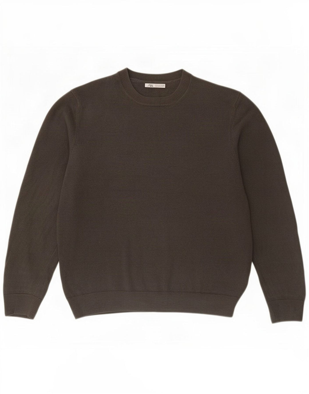 Ανδρικό πουλόβερ Zara Crew Neck Jumper Μεγάλο Γκρι Λινό