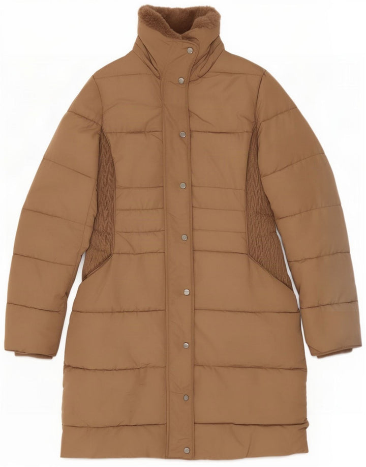 Hobbs Γυναικείο παλτό με επένδυση UK 8 Small Brown Colorblock Polyester