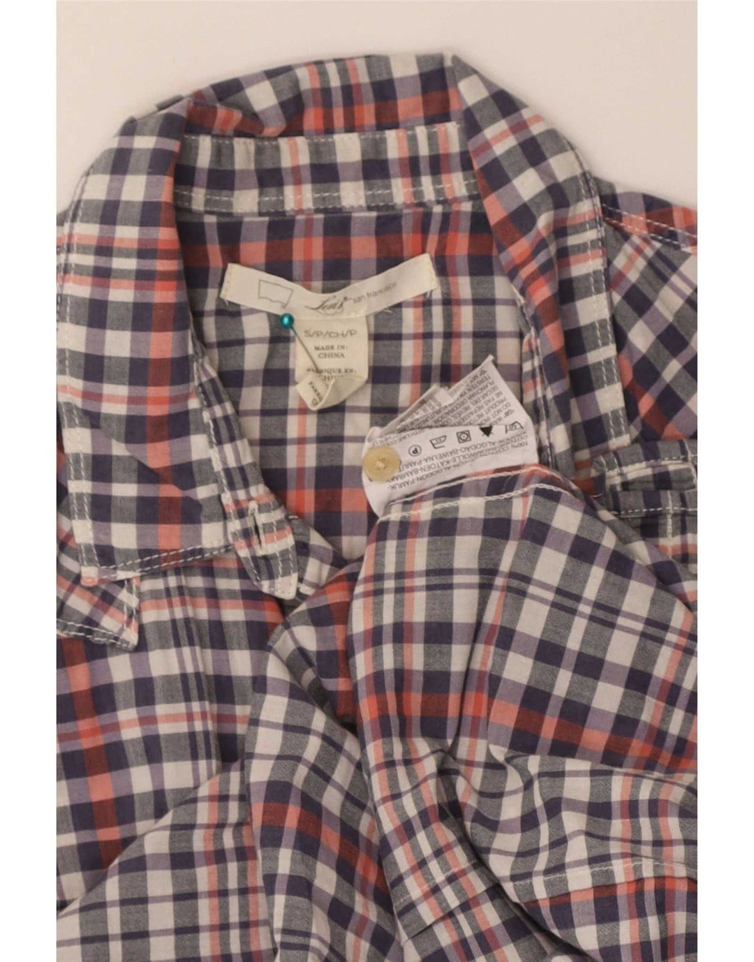 Γυναικείο κοντομάνικο πουκάμισο Levi's UK 10 Small πολύχρωμο βαμβακερό