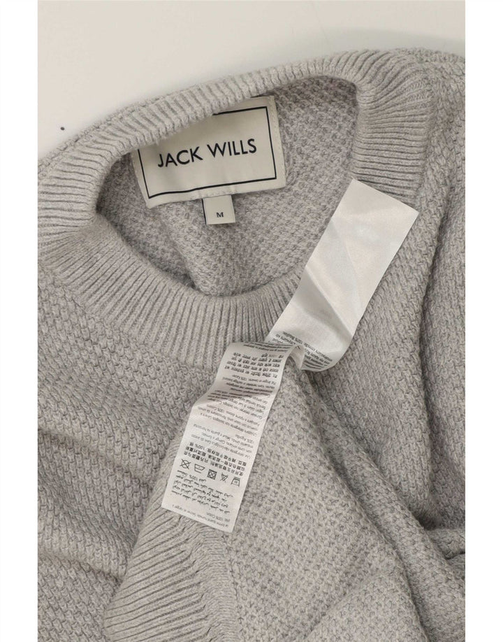 Jack Wills Ανδρικό πουλόβερ με λαιμόκοψη μεσαίου γκρι βαμβακερό