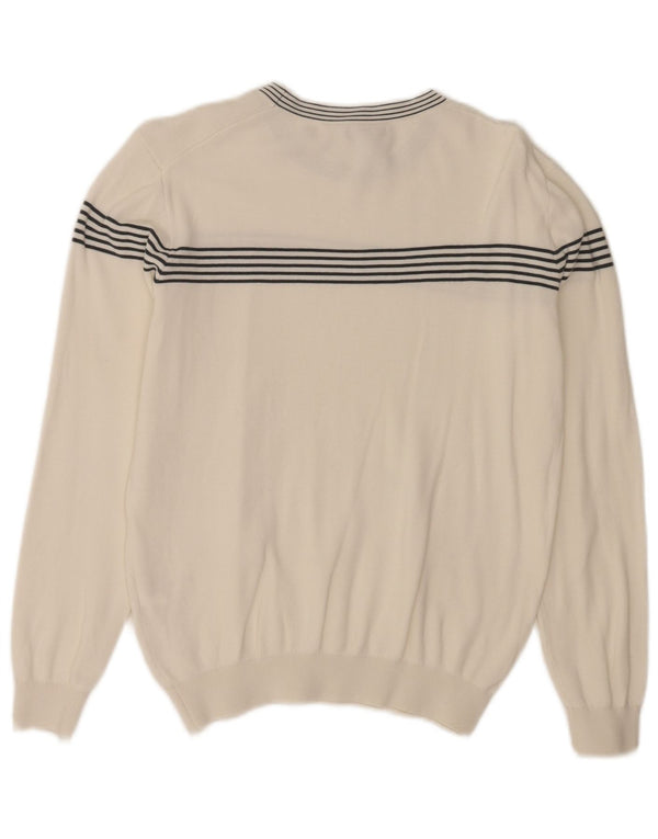 Ανδρικό πουλόβερ Reiss Boat Neck Jumper UK 6 XS Λευκό βαμβακερό ριγέ