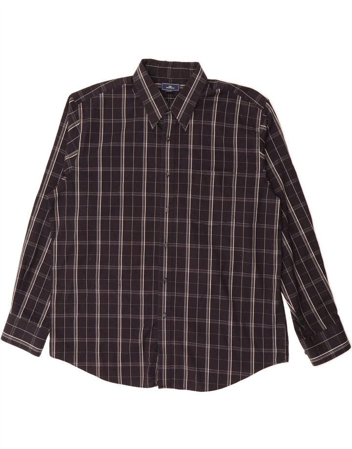 DOCKERS Mens Shirt Size 17 1/2 XL Black Check Cotton Vintage Dockers and Second-Hand Dockers from Messina Hembry 