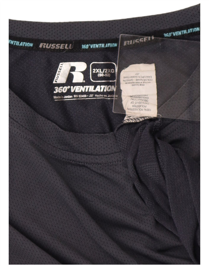 RUSSELL ATHLETIC Ανδρικό T-Shirt Top 2XL Γκρι γεωμετρικό πολυεστέρα