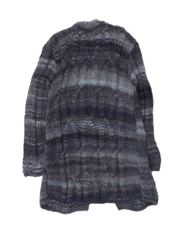 Vintage γυναικείο πουλόβερ Longline Cardigan UK 12 Medium Blue ριγέ