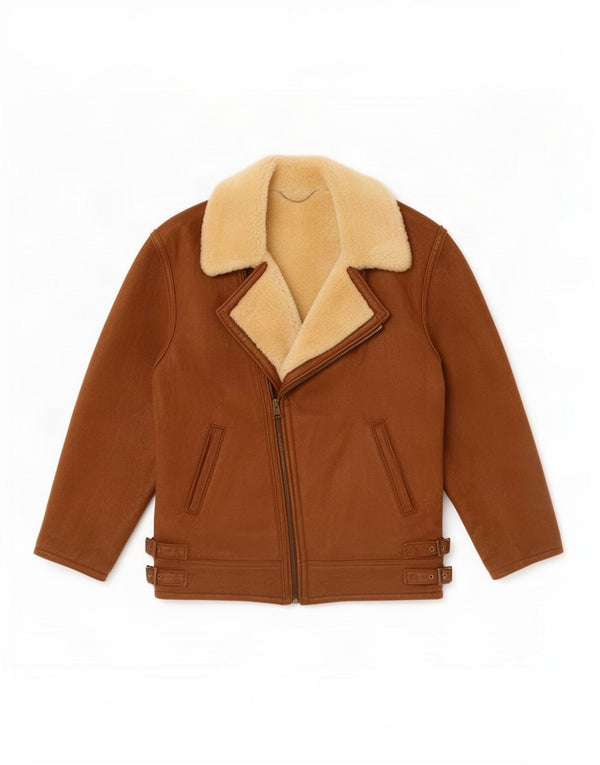 Vintage Γυναικείο Shearling Jacket UK 14 Large Brown