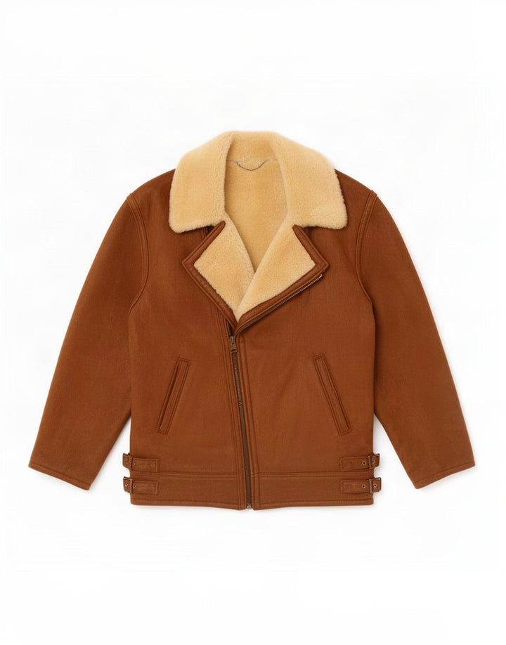 Vintage Γυναικείο Shearling Jacket UK 14 Large Brown