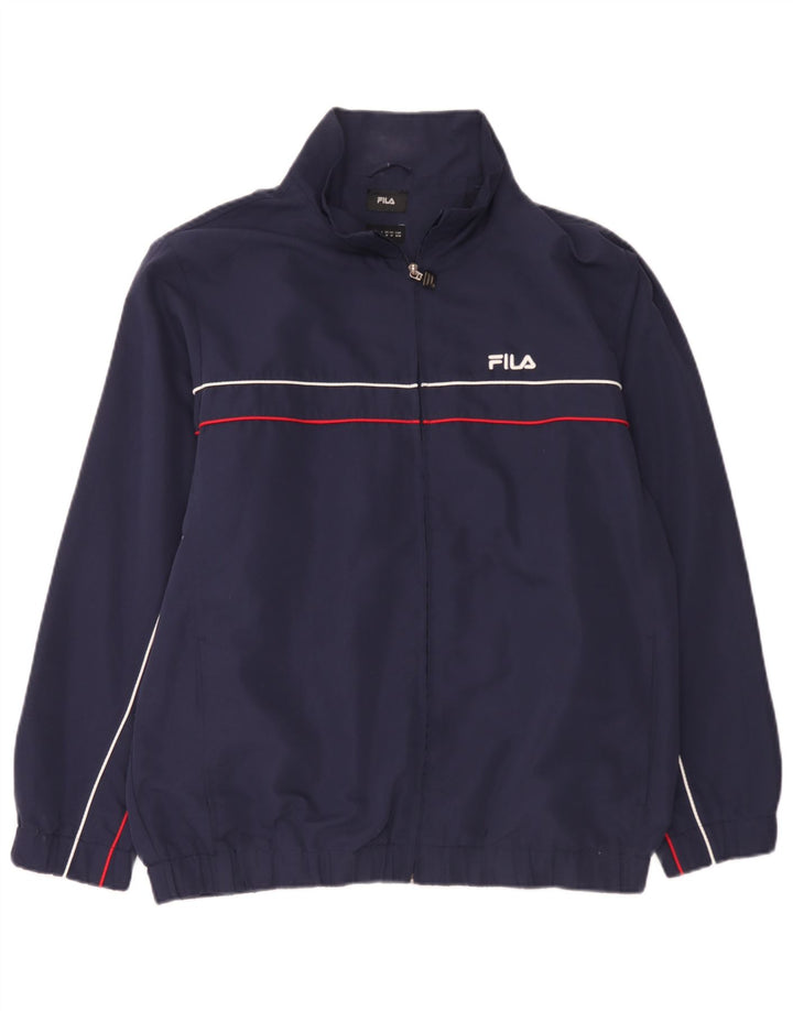 Fila Ανδρικό Loose Fit Bomber Jacket UK 38 Medium Navy Blue ριγέ πολυεστέρας