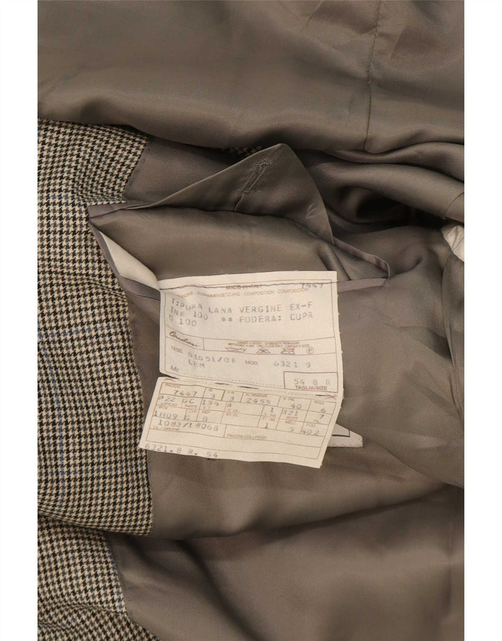 Corneliani Ανδρικό σακάκι σακάκι με 2 κουμπιά IT 54 2XL Grey Houndstooth