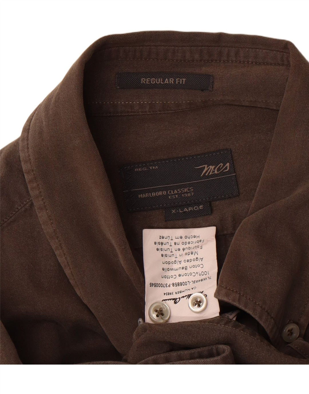 Ανδρικό πουκάμισο Marlboro Classics Regular Fit XL Καφέ βαμβακερό