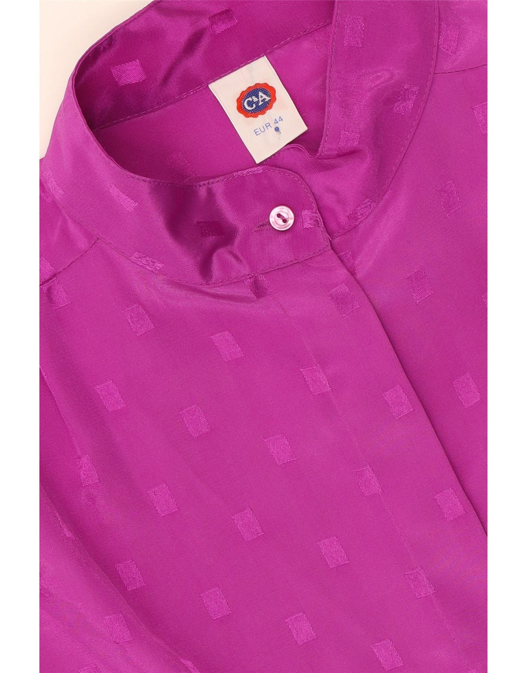 C&A Womens Shirt Blouse EU 44 XL Purple Geometric Polyester Vintage C&A and Second-Hand C&A from Messina Hembry 