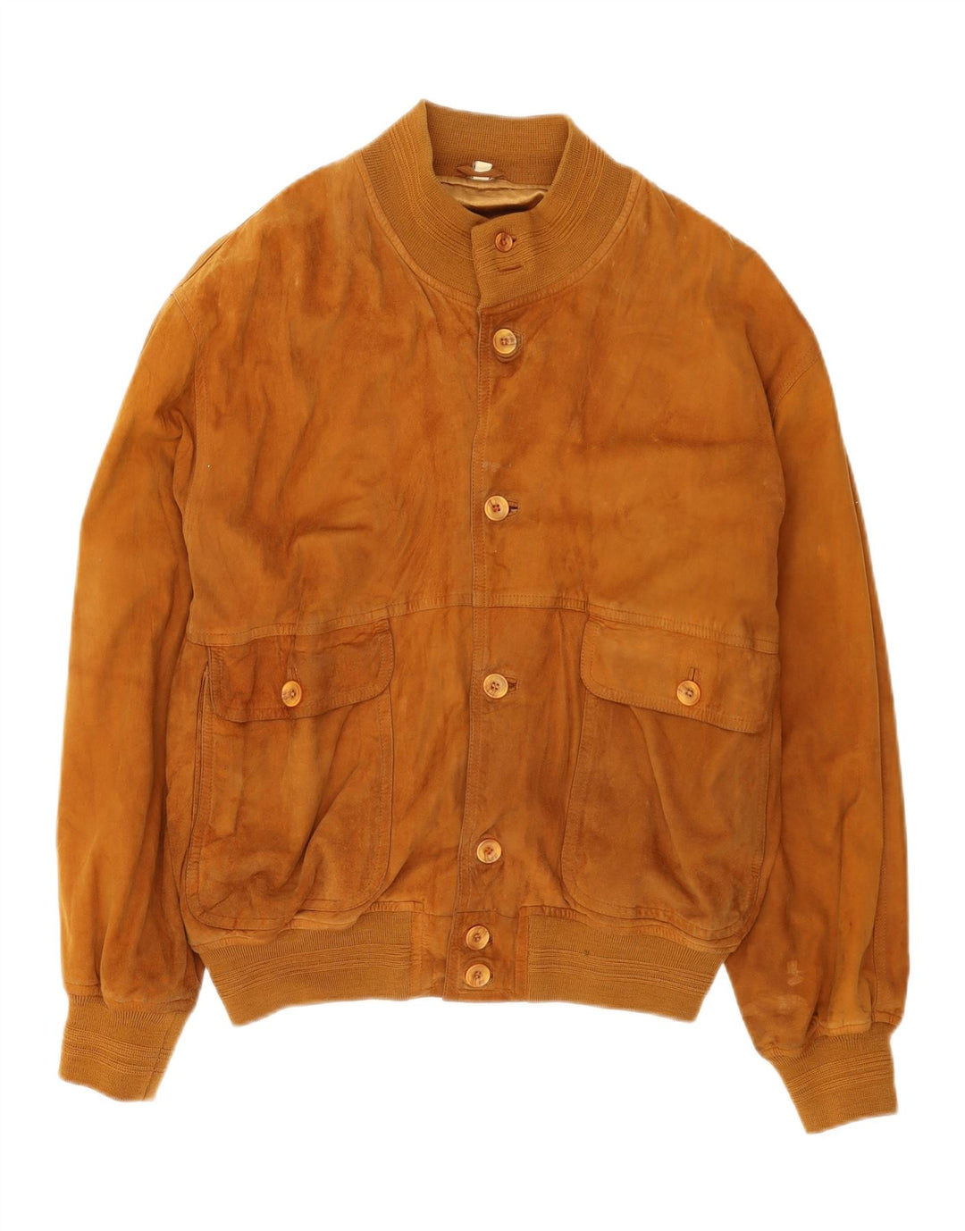 VINTAGE Ανδρικό Suede Bomber Jacket UK 42 XL Beige