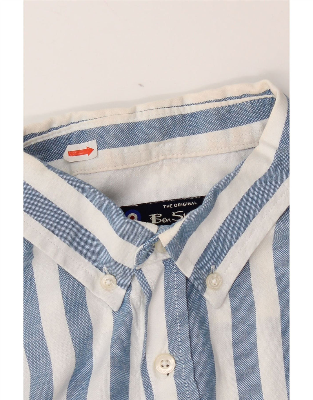 Ανδρικό κοντομάνικο πουκάμισο Ben Sherman Βαμβακερό μεσαίο μπλε ριγέ