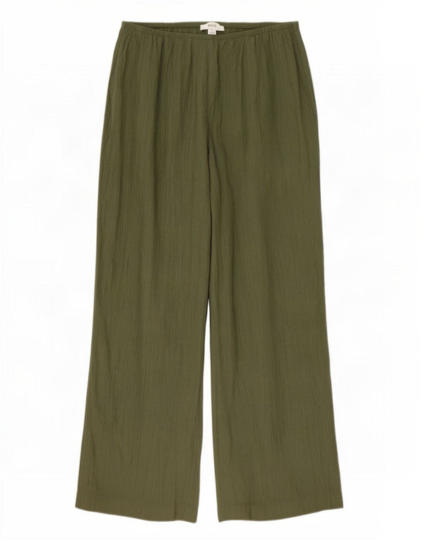 Marks & Spencer Γυναικεία φαρδιά παντελόνια casual UK 16 Large W36 L27 Khaki