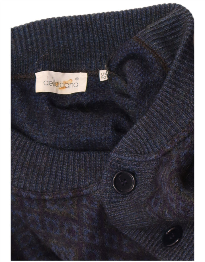 Ανδρικό πουλόβερ Della Ciana Ζακέτα IT 52 Large Navy Blue Argyle/Diamond