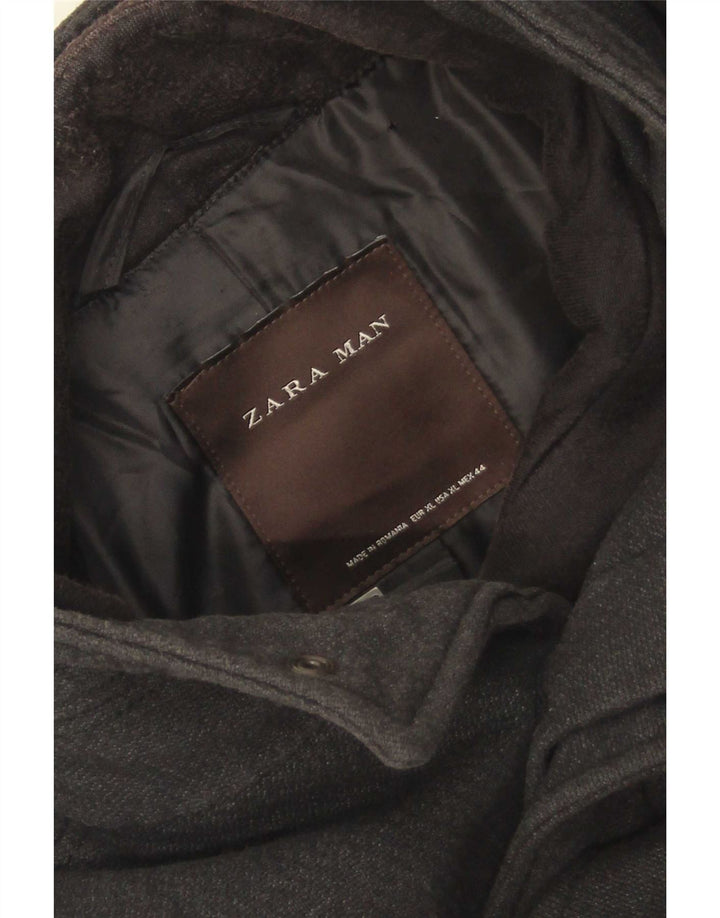 Ανδρικό πανωφόρι Zara UK 42 XL Γκρι Πολυεστέρας