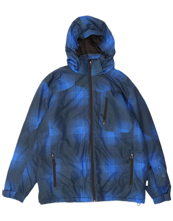 Etirel Ανδρικό μπουφάν σκι με κουκούλα UK 42 XL Blue Check Polyester
