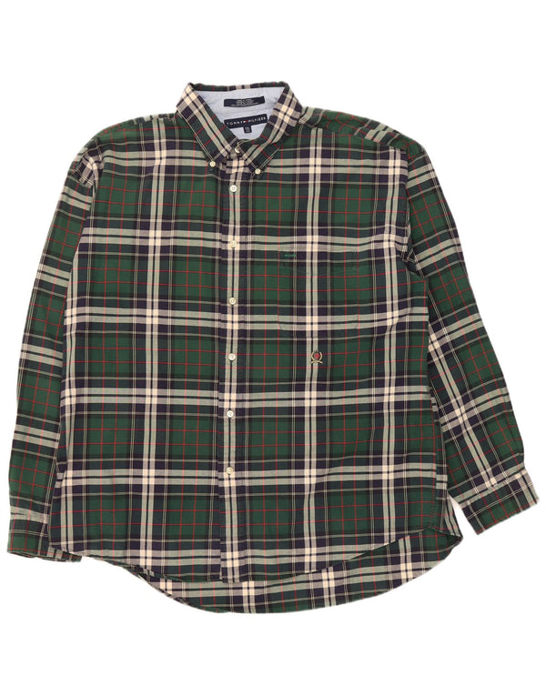 Tommy Hilfiger Ανδρικό Φανελένιο Πουκάμισο 2XL Βαμβακερό Πράσινο Check