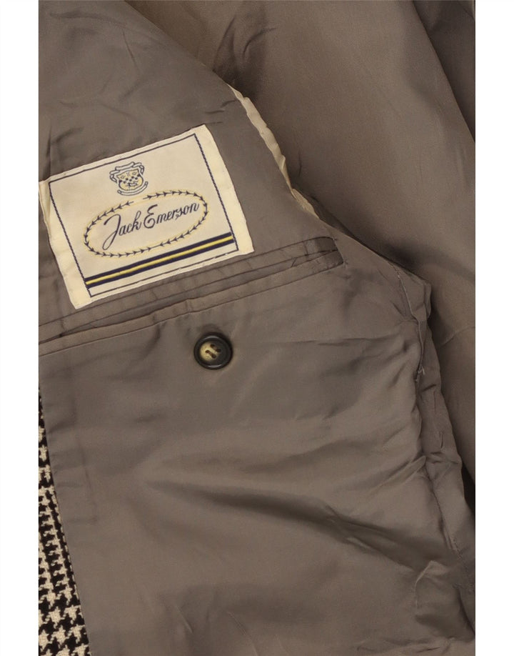 Jack Emerson Ανδρικό σακάκι με 2 κουμπιά UK 36 Small Black Houndstooth