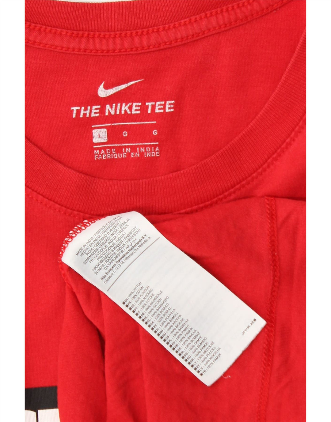 Ανδρικό γραφικό μπλουζάκι Nike, μεγάλο κόκκινο βαμβακερό