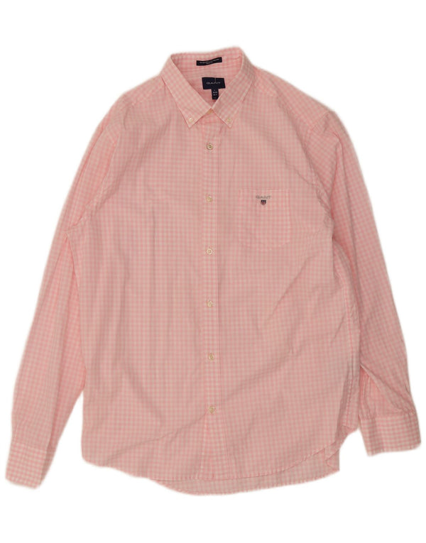 Ανδρικό πουκάμισο Gant Regular Fit Size 16 1/2 41/42 Large Pink Gingham Cotton