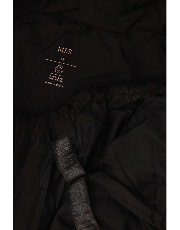 Marks & Spencer Γυναικείο μπουφάν με επένδυση UK 18 XL μαύρο πολυεστέρα