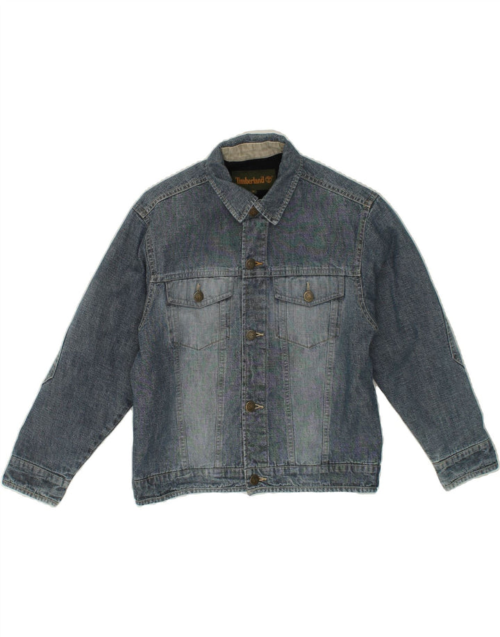 TIMBERLAND Boys Denim Jacket 7-8 Years Blue Cotton Vintage Timberland and Second-Hand Timberland from Messina Hembry 